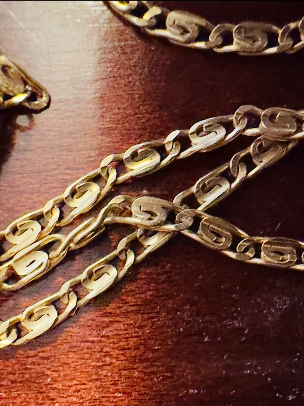 Vintage 10K Gold Swirl Link Chain Necklace Solid Yellow Gold Fine Jewelry chain